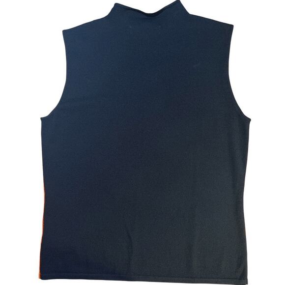 Vtg 90s 00s High Neck Color Block Tank Shell Blouse Top Shirt Sz L Black Whimsy - Picture 2 of 6